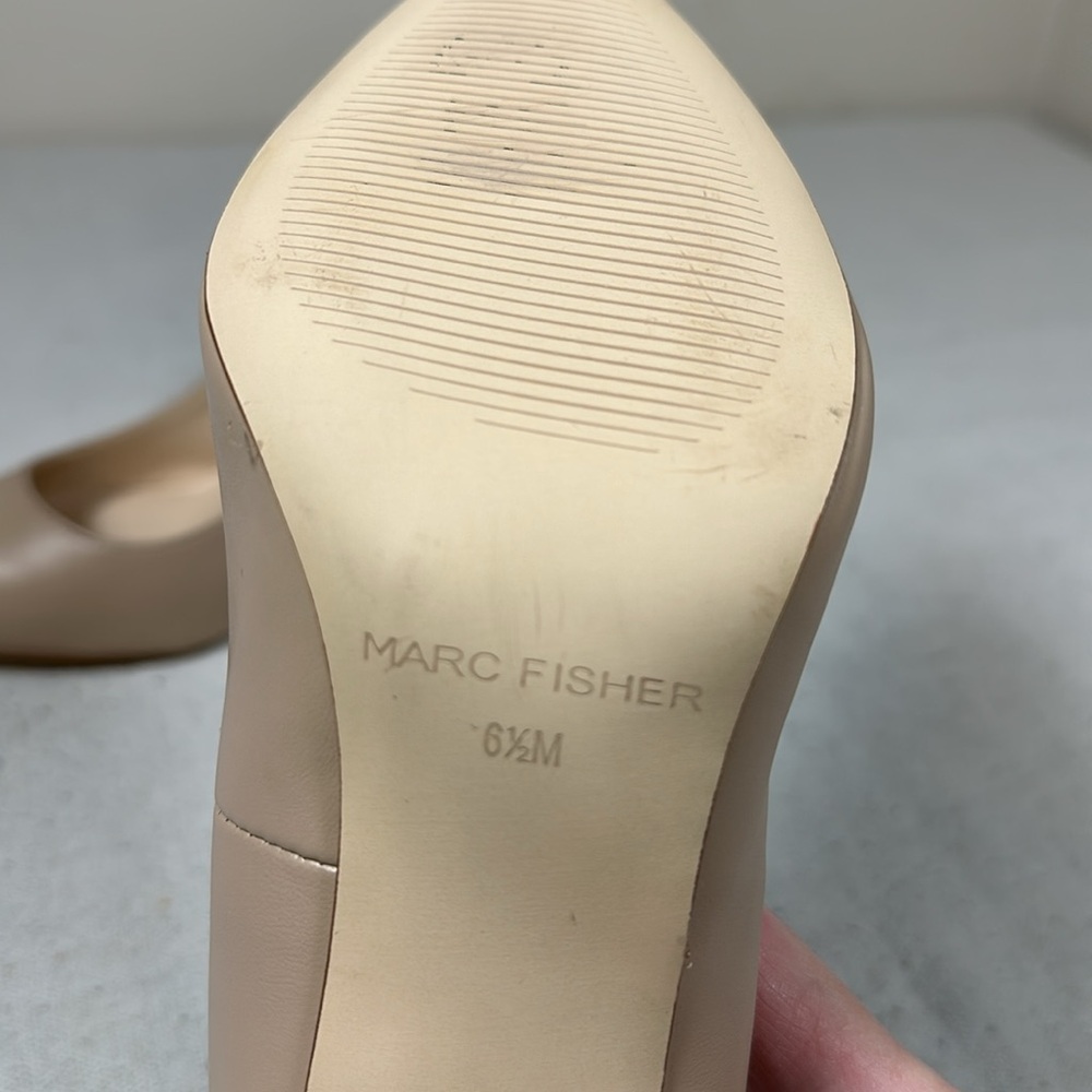 Marc Fisher Nude Block Heel Pumps Size 6.5 - Picture 14 of 15
